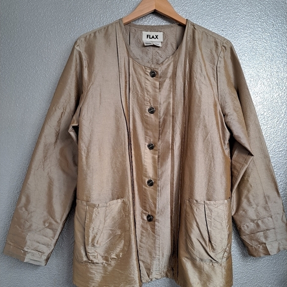 FLAX 100% Silk Tunic/Jacket  Size M - Picture 1 of 9